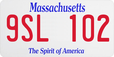 MA license plate 9SL102