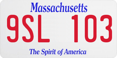 MA license plate 9SL103