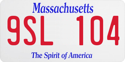 MA license plate 9SL104