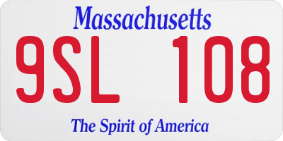 MA license plate 9SL108