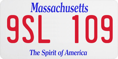 MA license plate 9SL109