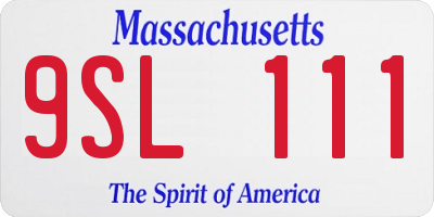 MA license plate 9SL111