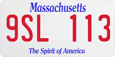 MA license plate 9SL113
