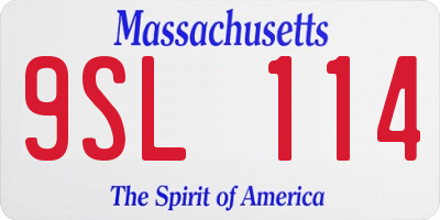 MA license plate 9SL114