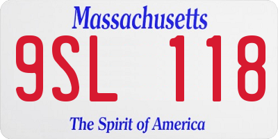 MA license plate 9SL118
