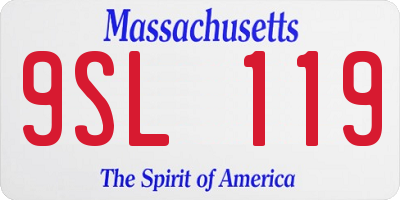 MA license plate 9SL119