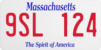 MA license plate 9SL124
