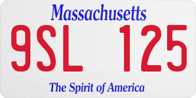 MA license plate 9SL125