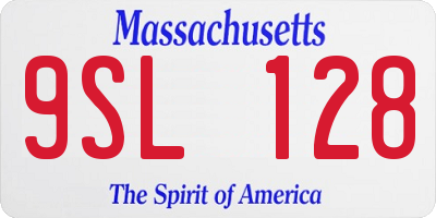 MA license plate 9SL128