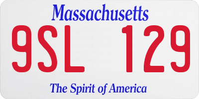 MA license plate 9SL129