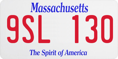 MA license plate 9SL130