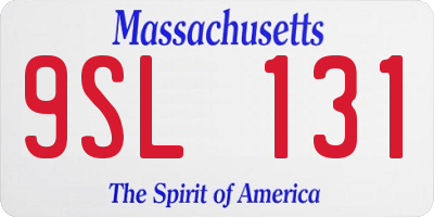 MA license plate 9SL131