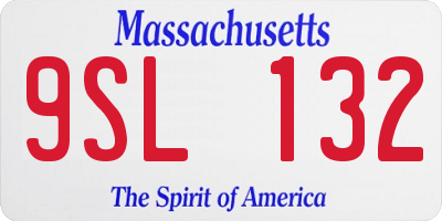 MA license plate 9SL132