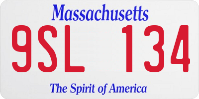 MA license plate 9SL134