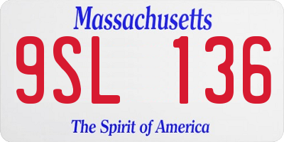 MA license plate 9SL136