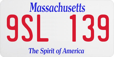MA license plate 9SL139