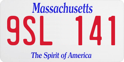 MA license plate 9SL141