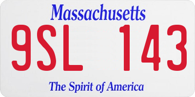 MA license plate 9SL143