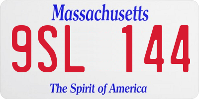 MA license plate 9SL144