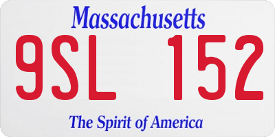 MA license plate 9SL152