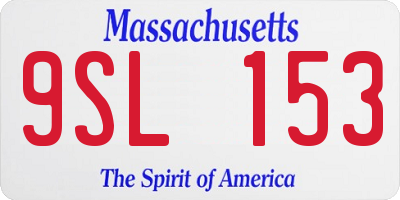 MA license plate 9SL153