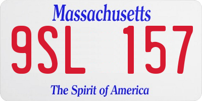 MA license plate 9SL157