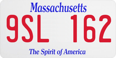 MA license plate 9SL162
