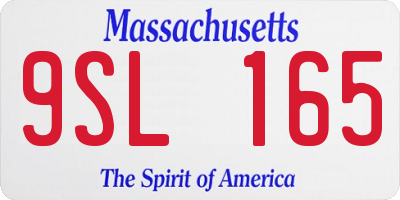 MA license plate 9SL165