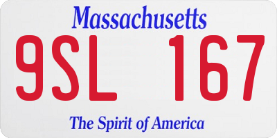 MA license plate 9SL167