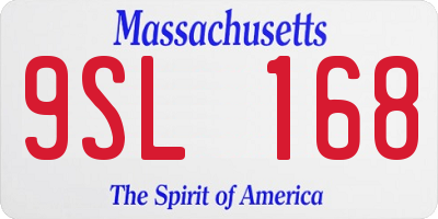 MA license plate 9SL168