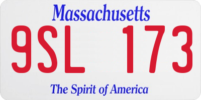 MA license plate 9SL173