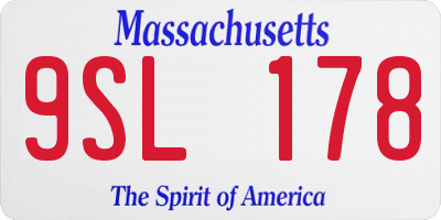 MA license plate 9SL178