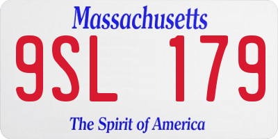 MA license plate 9SL179