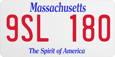 MA license plate 9SL180