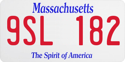 MA license plate 9SL182