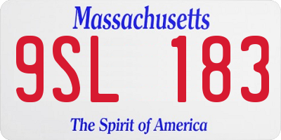 MA license plate 9SL183