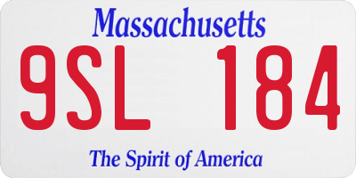 MA license plate 9SL184