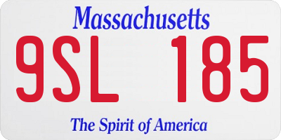 MA license plate 9SL185