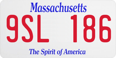 MA license plate 9SL186