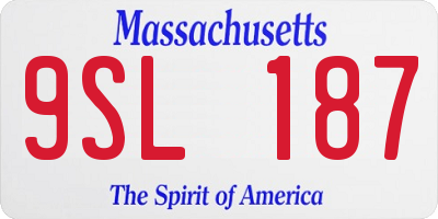 MA license plate 9SL187