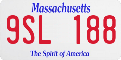 MA license plate 9SL188