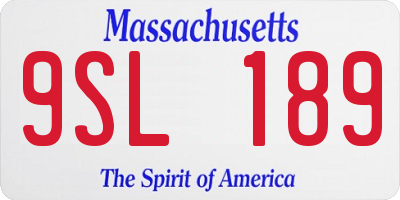 MA license plate 9SL189