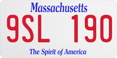 MA license plate 9SL190