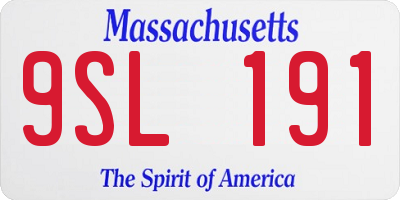MA license plate 9SL191