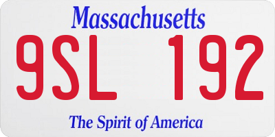 MA license plate 9SL192