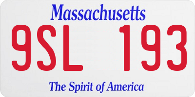 MA license plate 9SL193
