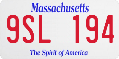 MA license plate 9SL194