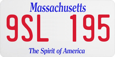 MA license plate 9SL195