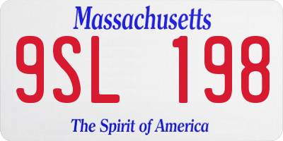 MA license plate 9SL198