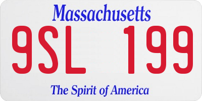 MA license plate 9SL199